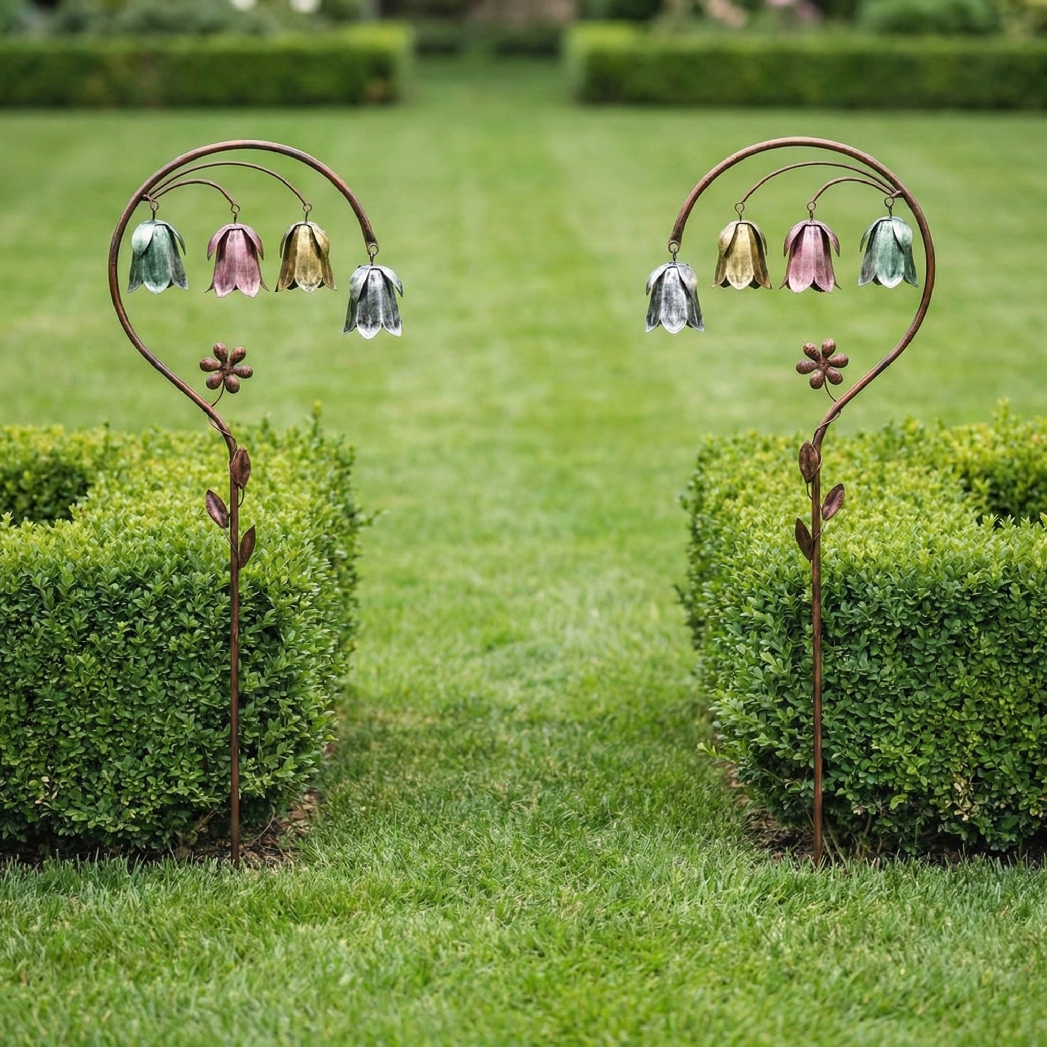 🌸 4-Color Metal Lily of the Valley Garden Stake | Rustic Floral Sculpture🏆